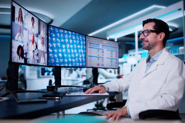 istock Research Lab Scientist In Online Video Conference 2175557273