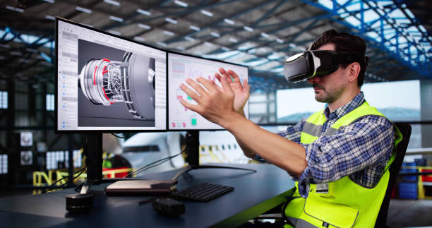 istock Virtual Reality Headset And Industrial Factory. VR Technology 2175557312