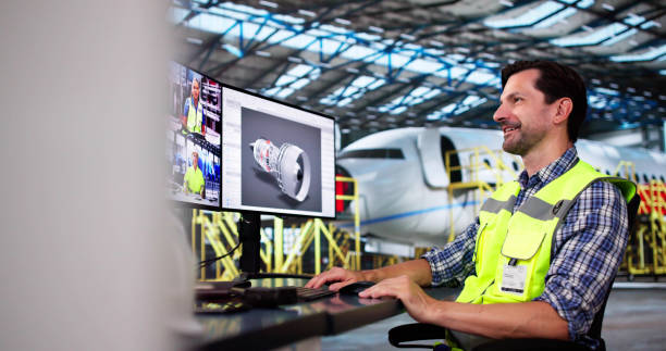 istock Video Webinar Conference At Aircraft Hangar 2175557328