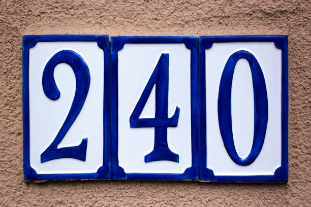 istock Ceramic Number 240 House Address Tiles (Close-Up) 2175558124