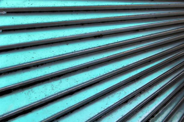 Blue metal stripes abstract textured background