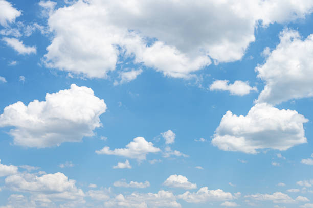 Copy space summer blue sky and white clouds abstract background