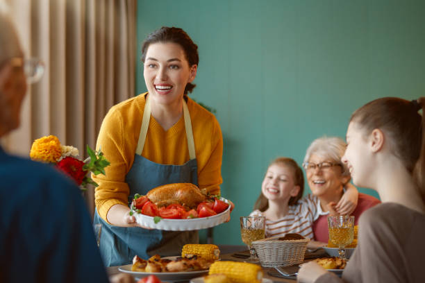 istock Family celebrating Thanksgiving Day 2175573799