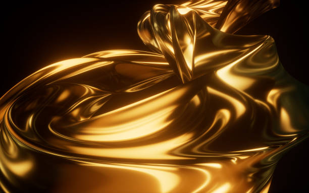 istock Dark transparent glass curves background, 3d rendering. 2175573847
