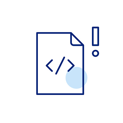 Html Warning Html File And Exclamation Mark Critical Alert Potential Issues Or ...