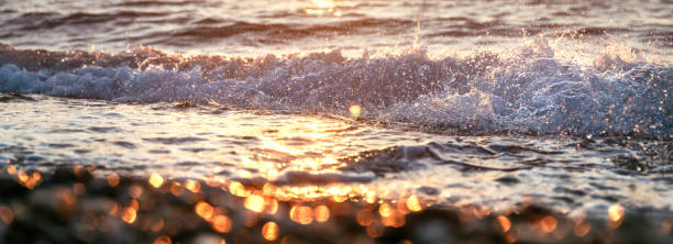 istock Panoramic view of sea wave at the shore 2175578035