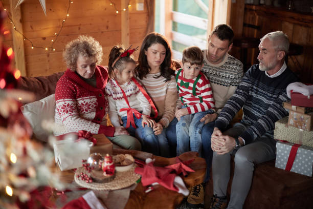 istock Depressed multi-generation family on Christmas at home. 2175579226