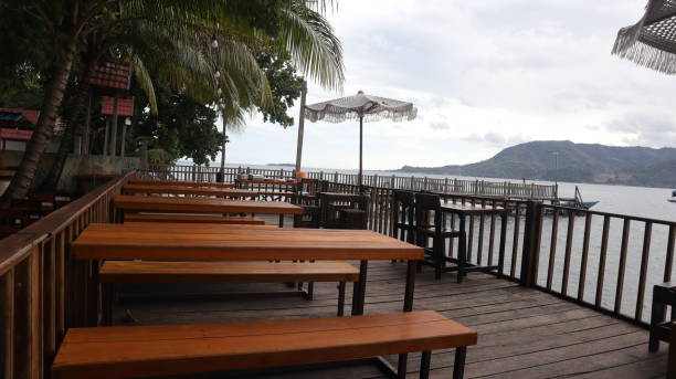 istock Cafe tables on the beach 2175579617