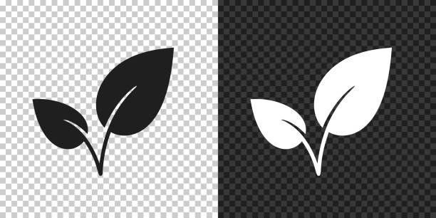 stockillustraties, clipart, cartoons en iconen met leaves. icon for design on blank background - zaailing