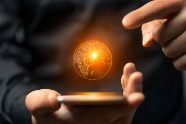 istock Artificial intelligence planet earth symbol on smartphone 2175581711