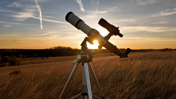 istock Telescope with special solar filter for observing the Sun. 2175582329