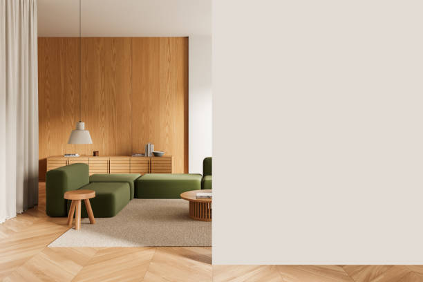 istock Modern interior living room with blank space for design. 3D Rendering 2175582358