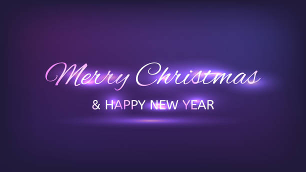 istock Merry Christmas and Happy New Year neon background 2175587731