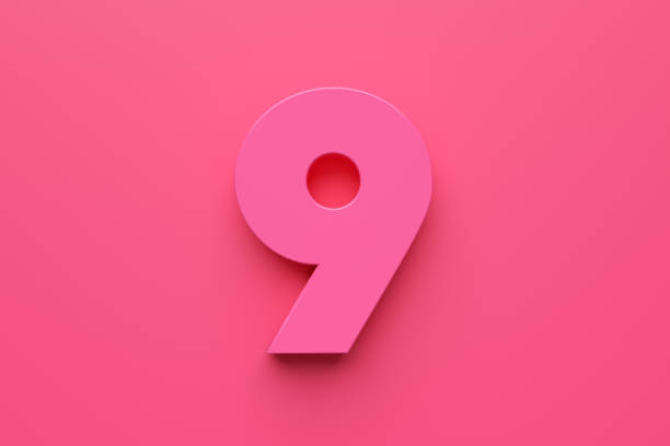 istock Pink number nine on pink background. 2175589641