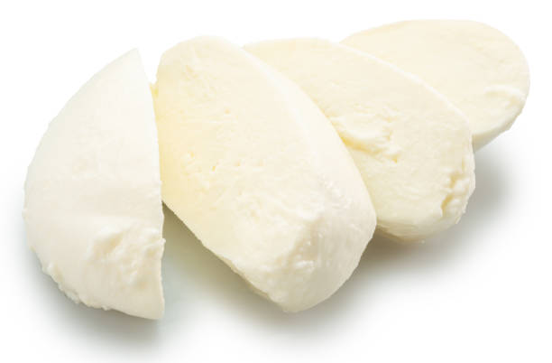 istock Sliced mozzarella cheese ball on white background. File contains clipping path. 2175590102