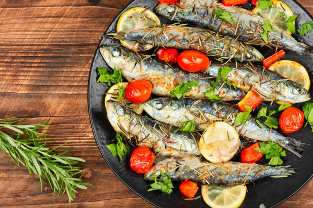 istock Grilled or baked sardines. 2175592061
