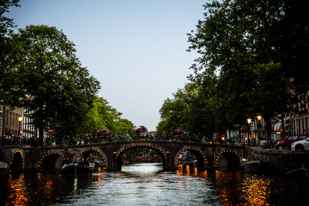istock Romantic Canal Views in Amsterdam at Dusk - Netherlands 2175592422