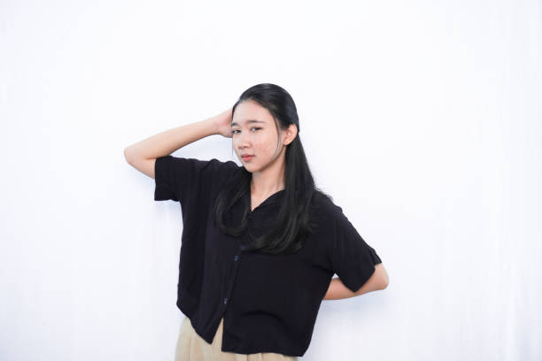 istock Expression of woman in black 2175594474