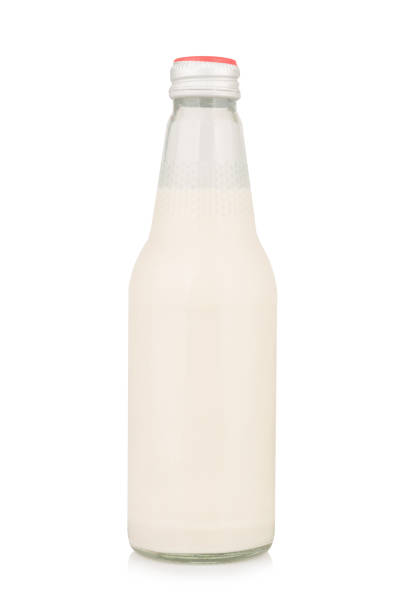 Soy milk bottle isolated on white background.