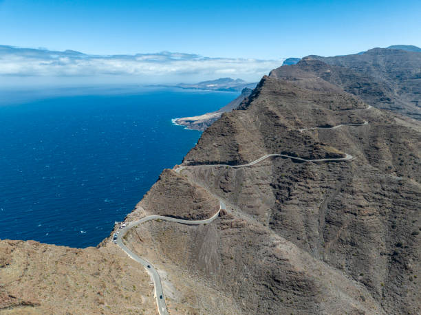 istock Aerial view from Mirador del Balcon, Gran Canaria. Jagged coasts and cliffs overlooking the ocean 2175603768
