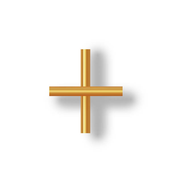 istock 3D gold plus sign on a white background. Realistic symbol for mathematical and medical concepts, design projects, and digital content. Vector illustration 2175615892