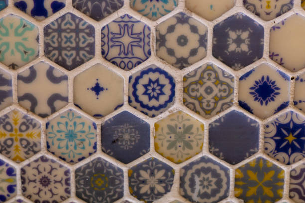 istock Intricate hexagonal tile patterns showcasing vibrant colors and designs in traditional architecture 2175617093