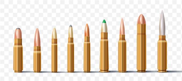 istock Realistic golden bullet isolated on a transparent background. Vector illustration. 2175617796