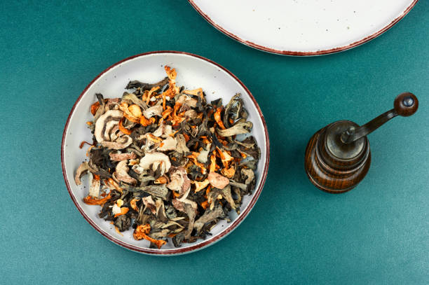 istock A collection of dried wild mushrooms. 2175620491
