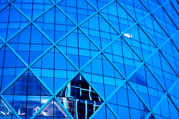 Futuristic facade  of  modern office building in Bangkok Phaya Thai at Phahoyothin Rd