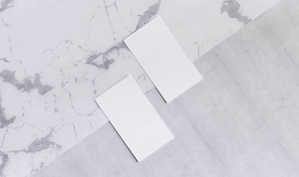 istock White business cards on marble background 2175631453
