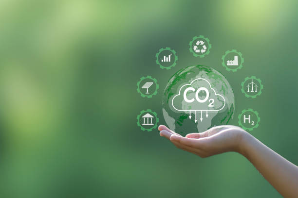 istock Carbon neutral concept reduces carbon dioxide emissions and reduce global warming 2175633783
