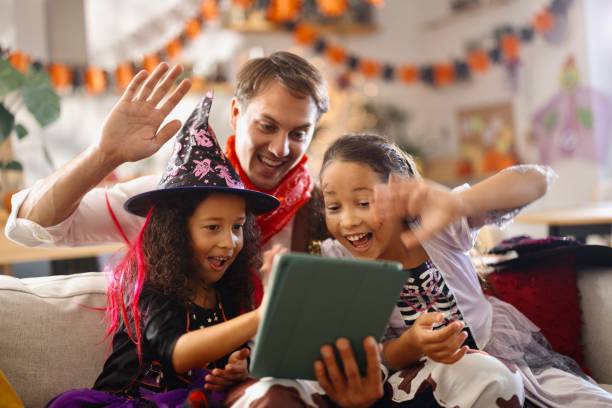 istock Happy family having a video call with someone 2175637613