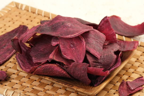 Delicious Purple Sweet Potato Chips or Keripik ubi Ungu