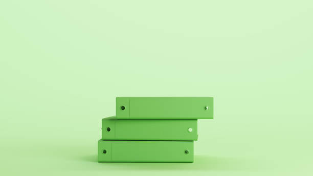 istock Green stack of files files tall report data project documents monochrome pale mint green background 2175645204