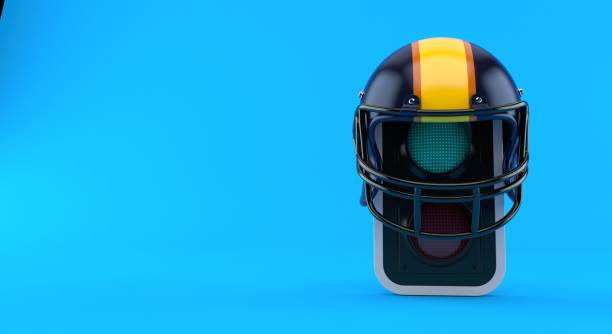 closeup of a young football player