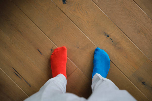 Little Girl Wear Sock Close-up