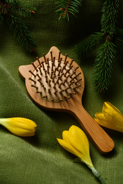 Baby's Handmade Wooden Hair Brush with Unique Cat Shape