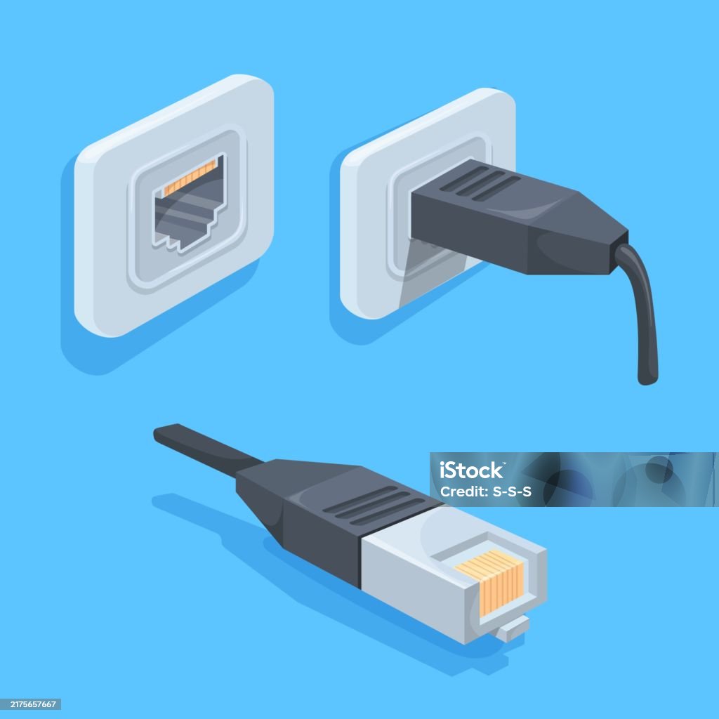 Ethernet Socket Internet Cable Data Lan Network Connector Wire Plug Wan ...