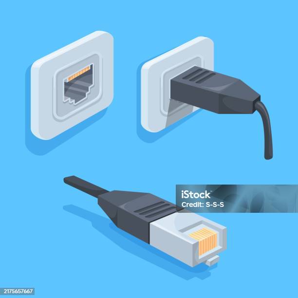 Ethernet Socket Internet Cable Data Lan Network Connector Wire Plug Wan ...