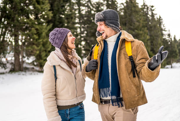 istock Happy couple on a snowy day 2175658849