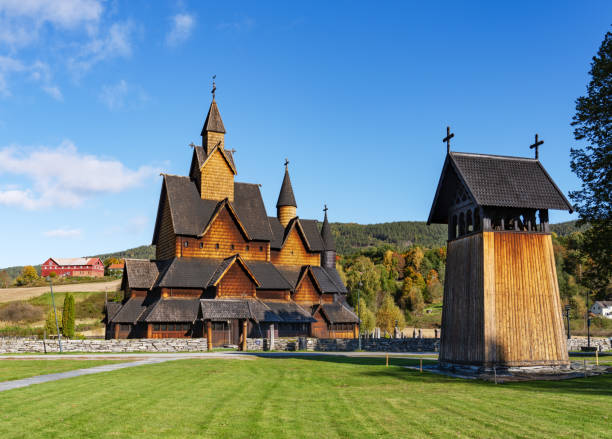 Heddal stavkirke, the largest stave church in Norway  and bell tower.