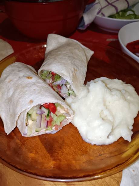istock Healthy tortillas and mashed potato 2175661035
