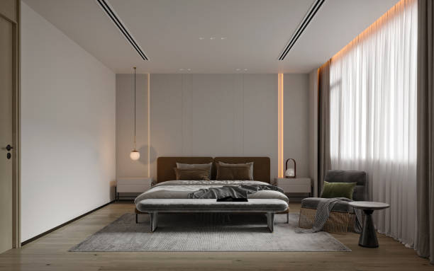 istock 3d render of modern bedroom 2175661340