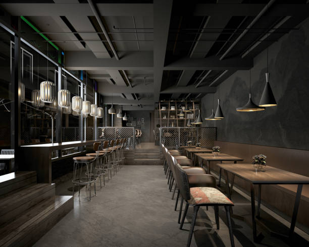 istock 3d render of modern cafe restaurant 2175661374