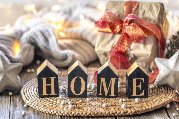istock Cozy Christmas composition. Still life home decor in a cozy home. 2175663261