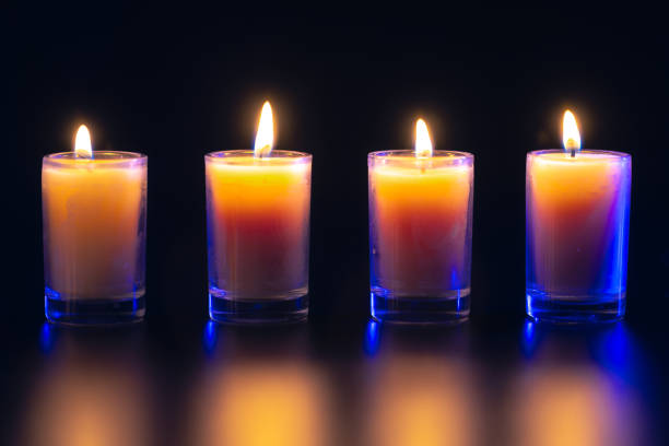 Atmospheric candlelight with beautiful bokeh balls in the background