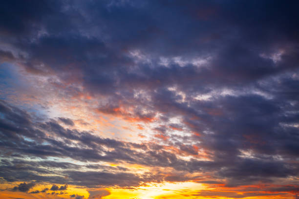 istock Orange and pink sky and clouds background,Colorful clouds and sky,Dusk, Sunset Sky Clouds in the Evening with colorful Orange, Yellow, Pink and red sunlight and Dramatic storm clouds on Twilight sky, 2175681937