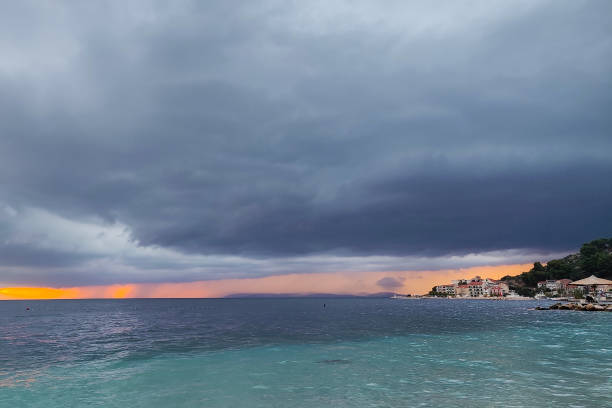 Cloudy day on the Adriatic Sea in Croatia