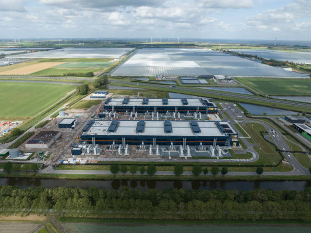 istock Data center in Middenmeer, Agriport. Birds eye view. Information technology Infrastructure. 2175693836
