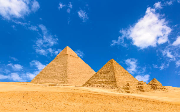 istock Giza Pyramids against blue cloudy sky in Cairo, Egypt 2175697785